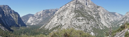 Panorama of Kings Canyon and Paradise Valley coming together.